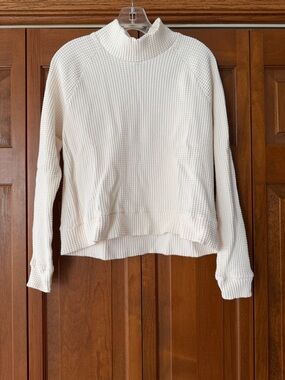 The North Face Cream Waffle Knit Mock Neck Top